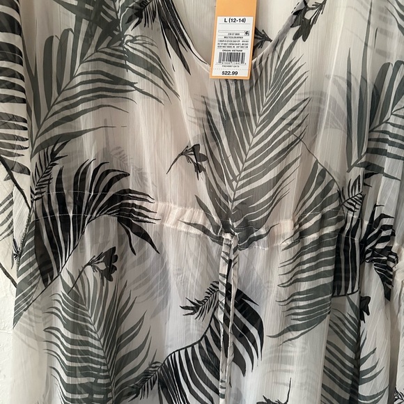 NWT Kona Sol green black and white bathing suit cover up sz large - Picture 6 of 6